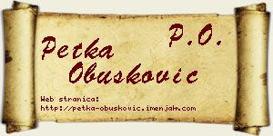 Petka Obušković vizit kartica